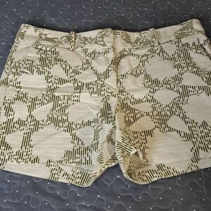 Ann Taylor Factory Green and cream shorts size 10